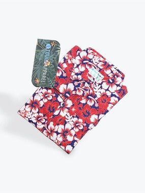 Tough Apparel Hawaiian Print Button Down Shirt